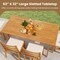Acacia Wood Patio Picnic Table Set With 2 Benches Umbrella Hole Natural